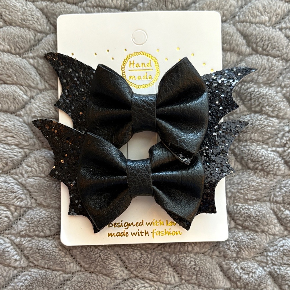Chic Black Bat Hair Clips